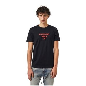 NWT -DIESEL LARGE GREEN LABEL ENTERING AREA 78 T-SHIRT IN BLACK